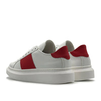Thumbnail for Sneakers bianche in pelle con inserto rosso - FLAG STORE