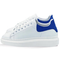 Thumbnail for Sneakers bianche in pelle con riporto blu - FLAG STORE