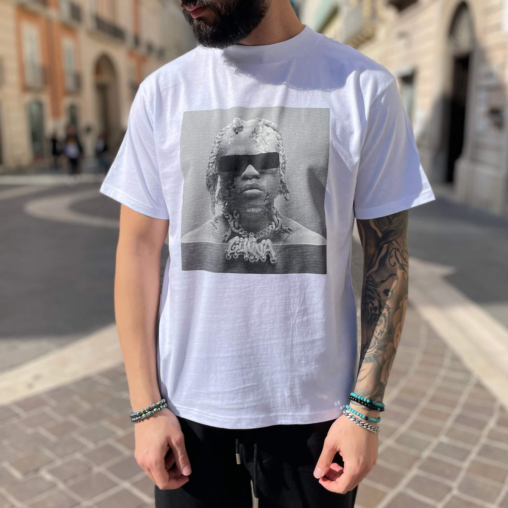 T-shirt Bianca stampa Gunna - FLAG STORE