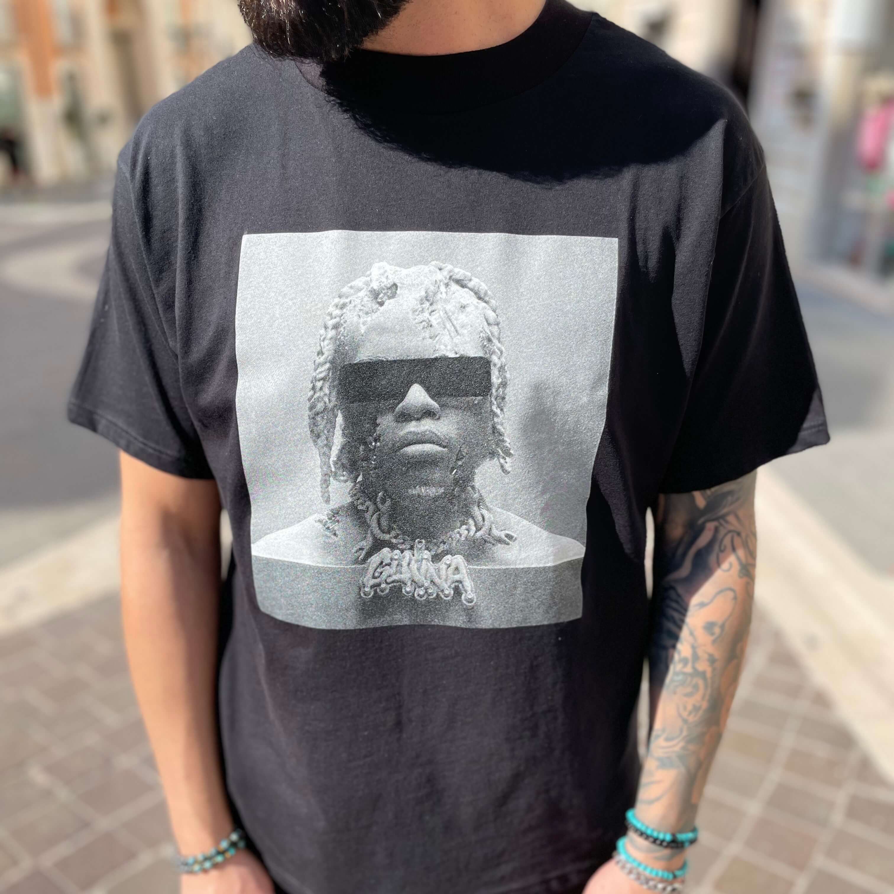 T-shirt Nera stampa Gunna - FLAG STORE