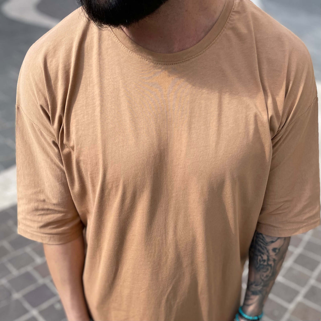 T-shirt beige manica gomito - FLAG STORE