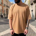 T-shirt beige manica gomito - FLAG STORE