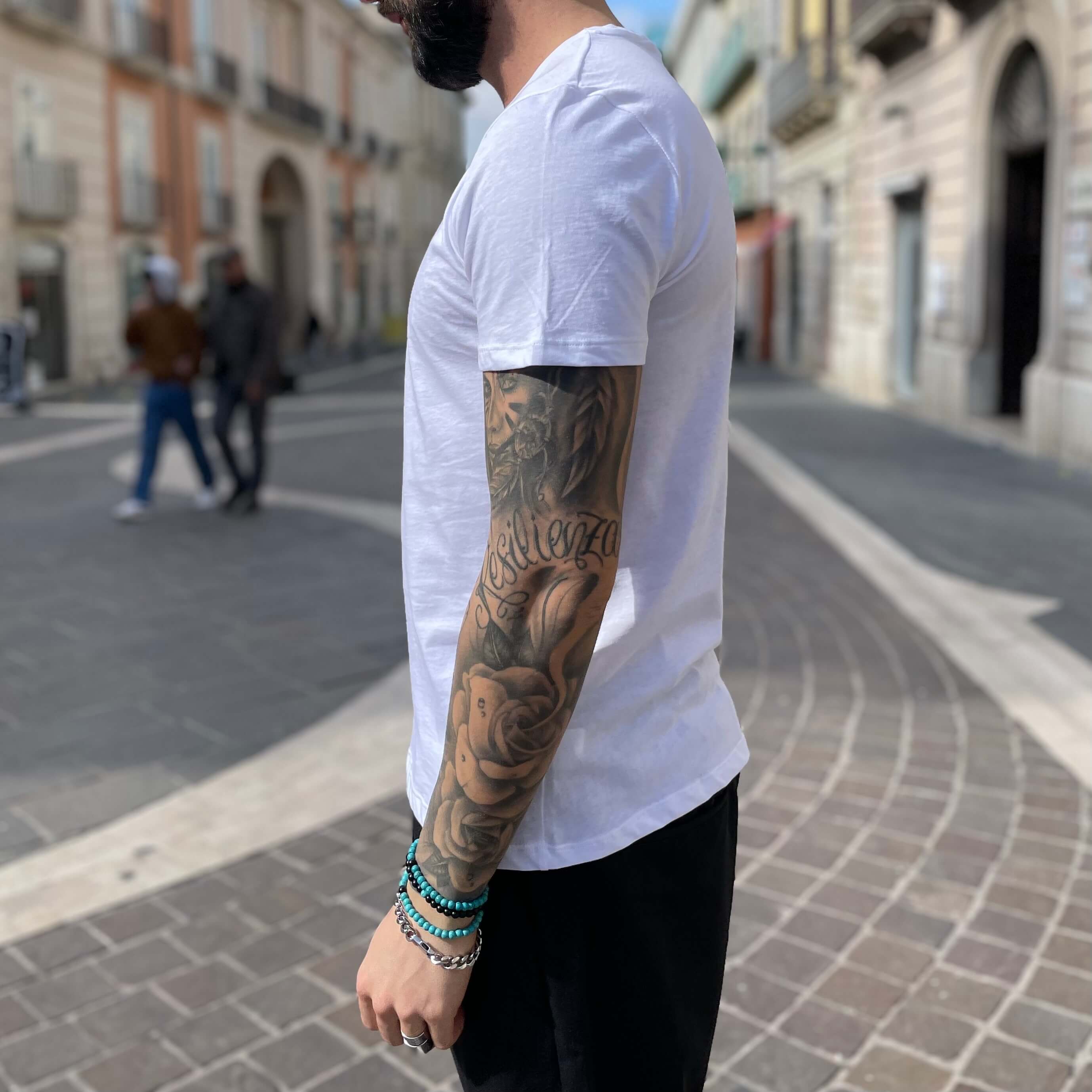 T-shirt bianca basic slim - FLAG STORE