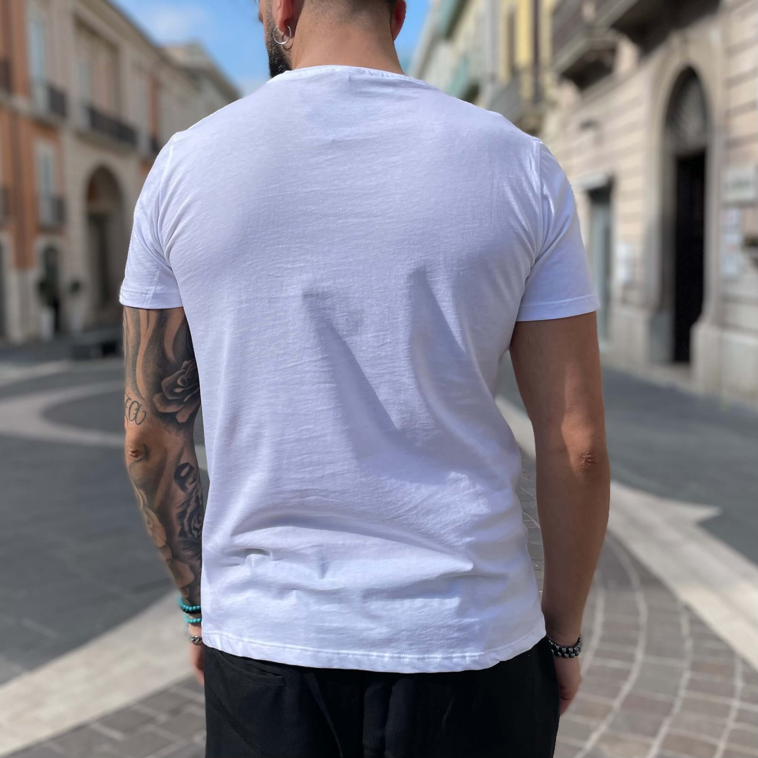 T-shirt bianca basic slim - FLAG STORE