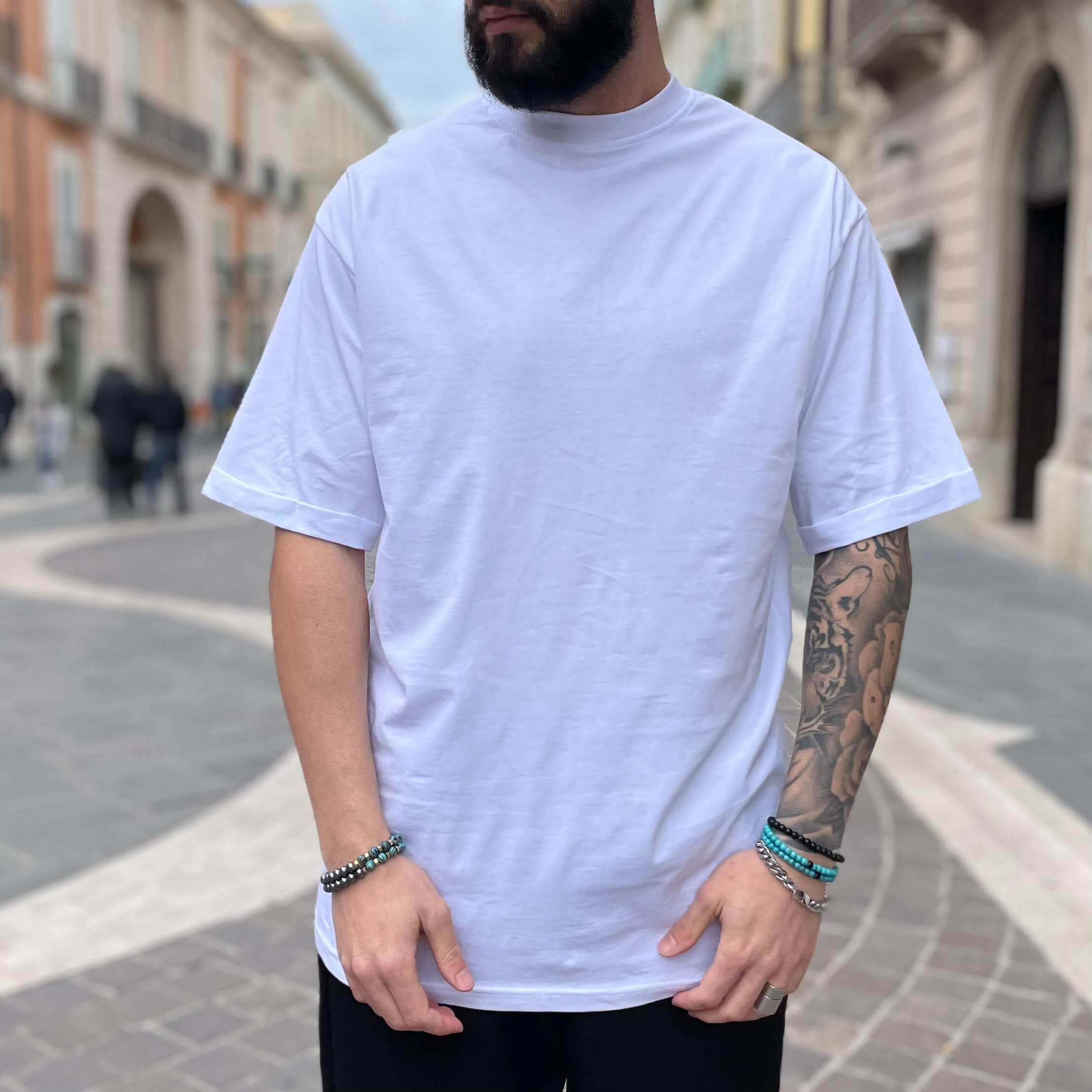 T-shirt bianca stampa nightmare - FLAG STORE