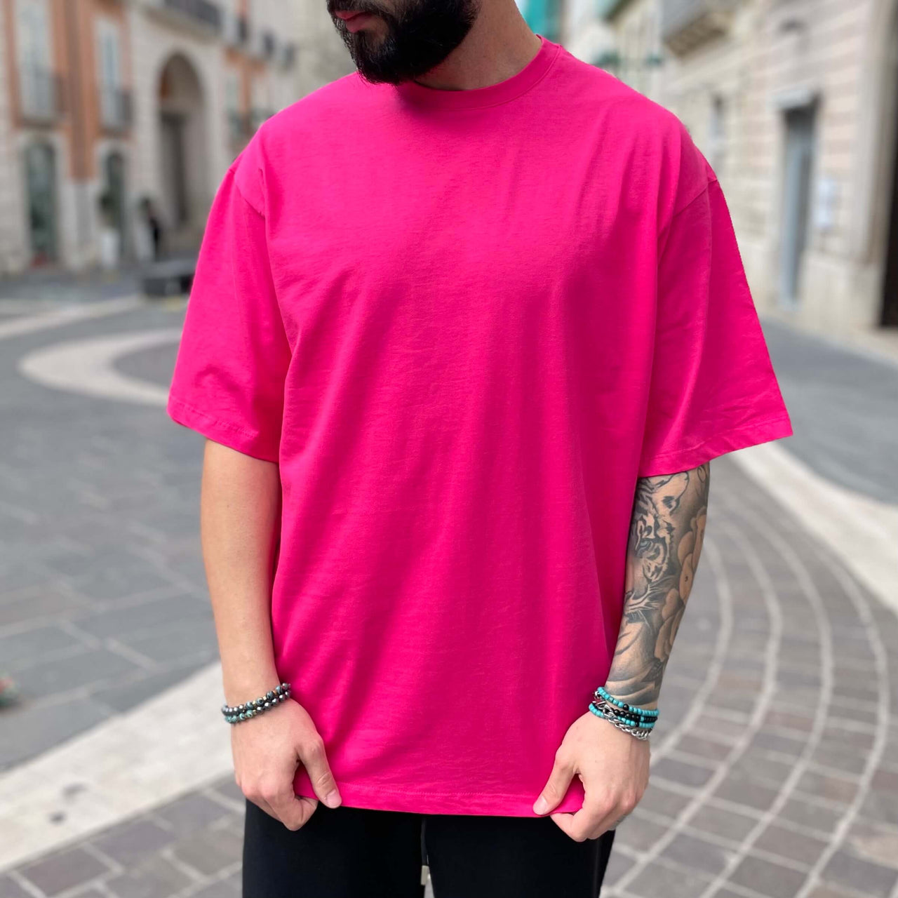 T-shirt fucsia basic - FLAG STORE