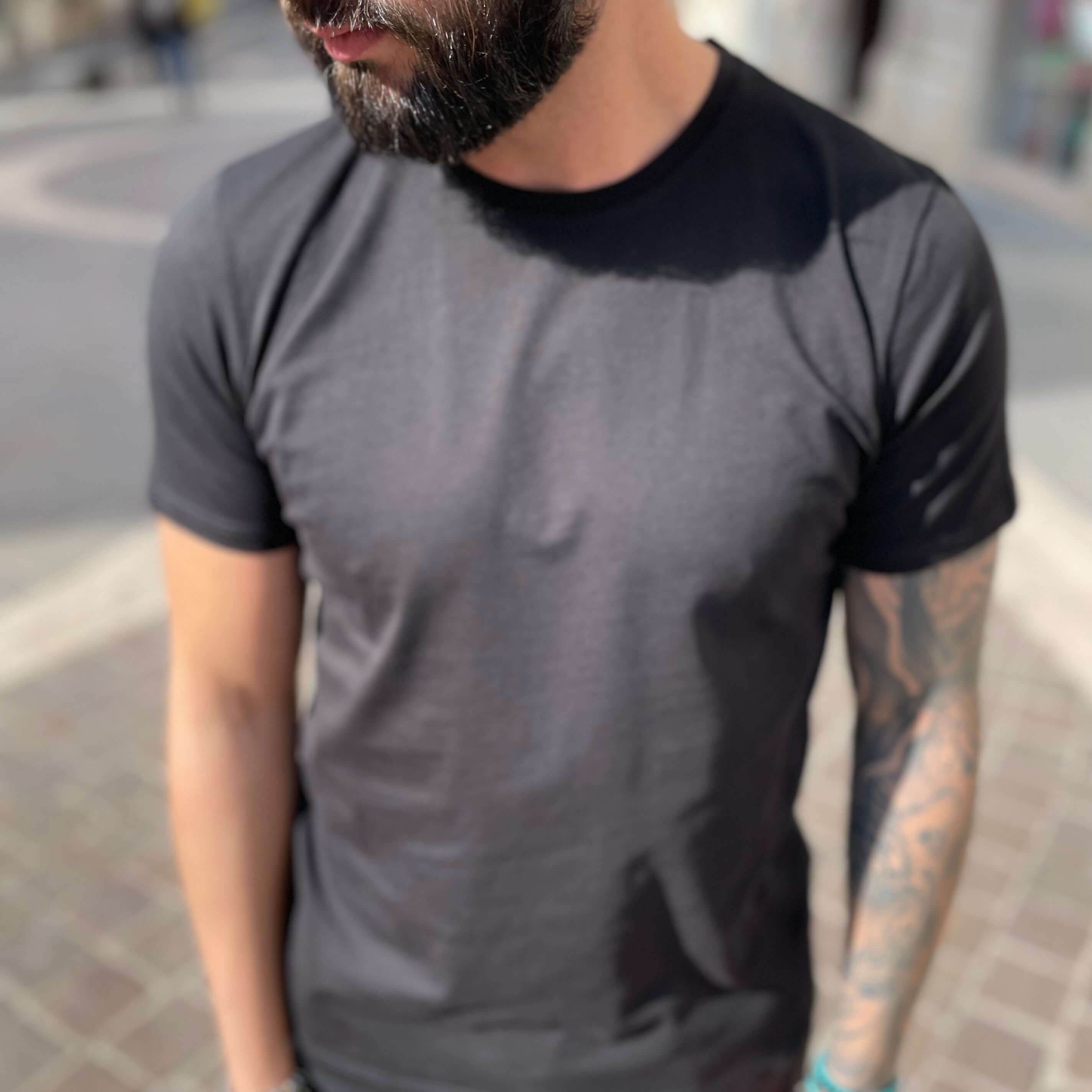 T-shirt nera basic slim - FLAG STORE