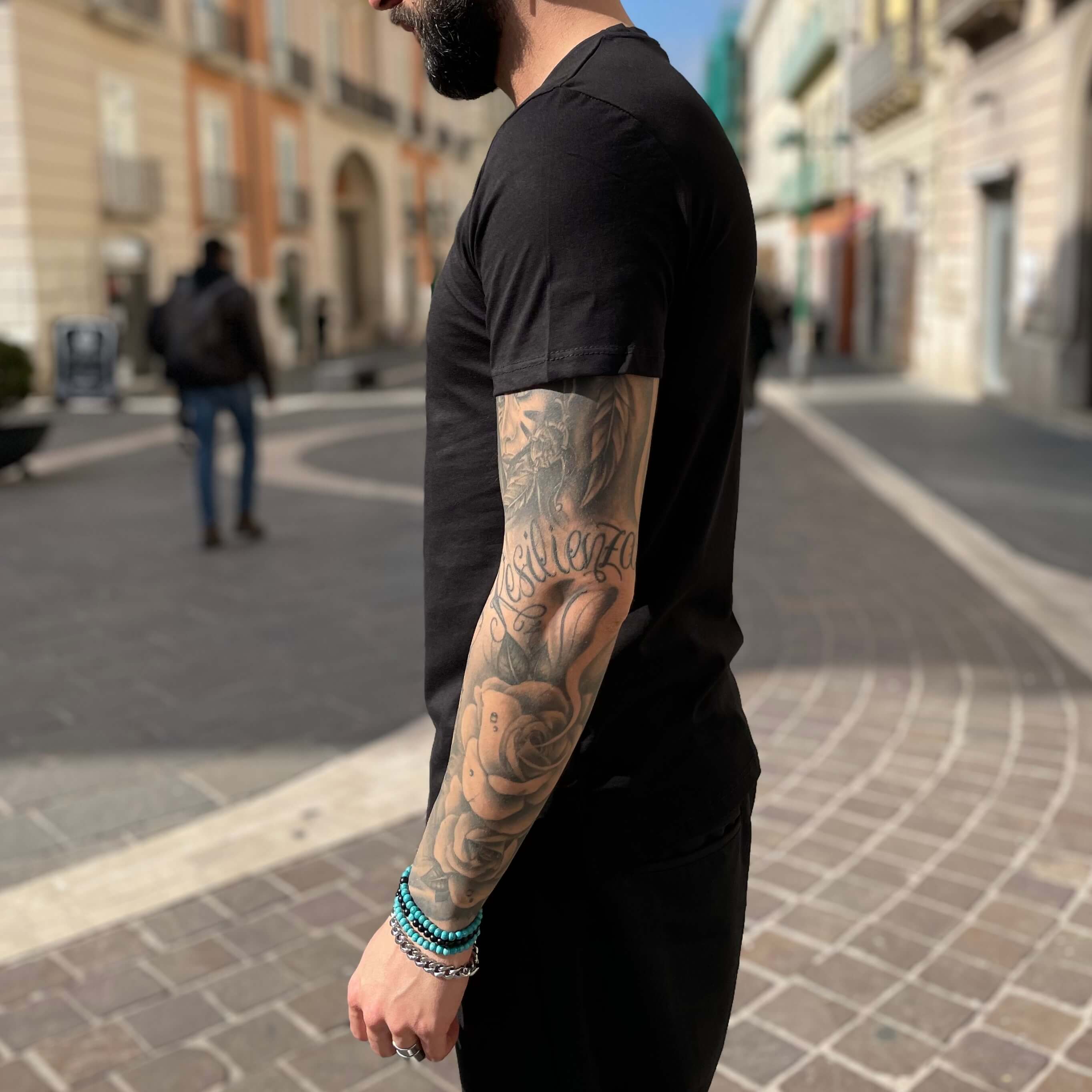 T-shirt nera basic slim - FLAG STORE