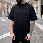 T-shirt nera stampa Rosa- FLAG STORE
