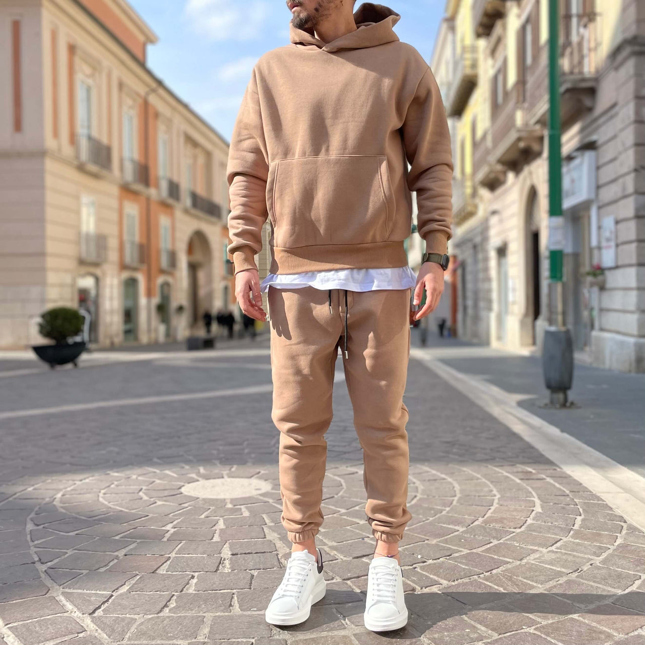 Tuta Completa Beige in Felpa - FLAG STORE