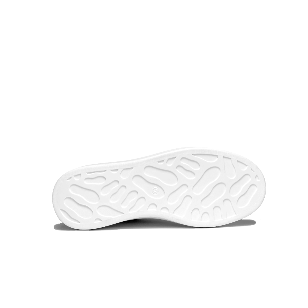 Sneakers bianca sporcata con collo fluo - FLAG STORE